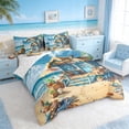 thumbnail image 2 of Manfei Cute Coastal Beach Hut Twin Bedding Sets for Kids Boys and Girls, Nautical Vacation Print Bedding Comforter Set, Reversible 7 Pieces, 2 of 6