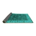 thumbnail image 2 of Ahgly Company Indoor Square Oriental Turquoise Blue Industrial Area Rugs, 3' Square, 2 of 4