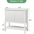 thumbnail image 3 of Garvee Farmhouse Console Table with Storage - 2 Fluted Door Cabinet, Entryway Sofa Table & Buffet Sideboard for Living Room, Dining Room & Hallway - Rustic White Wooden Shelf & Cabinet, 3 of 8