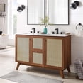 thumbnail image 2 of Modway Soma 48" Double Sink Modern Wood Bathroom Vanity in Walnut/White, 2 of 17