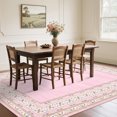 thumbnail image 2 of Modern Area Rug - Soft Non-Slip Low Pile Carpet, Washable & Mark Resistant - Living Room, Bedroom, Dining, Office, Nursery - Pink, 9x12ft, 2 of 8