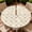 Beige Quatrefoil, variant on YESAD Round Outdoor Tablecloth For Up To 36in With Umbrella Hole & Zipper Waterproof Elastic Edge Fitted Table Cover Big Sunflower For Patio Picnic Party, Blue Gingham Check