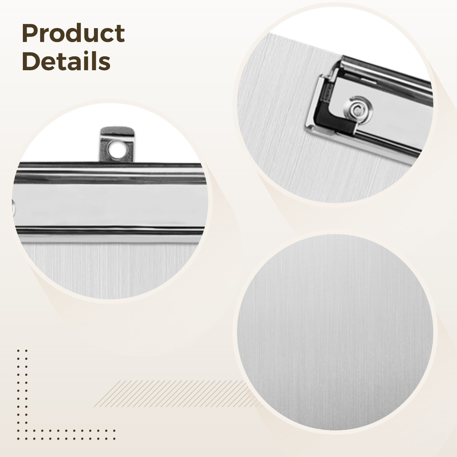 Stainless Steel Clipboard, Magnetic Whiteboard for Fridge, 1mm Thick, A4 Size with 4 Magnetic Strips, Fingerprint Resistant, Qquality Write Surface