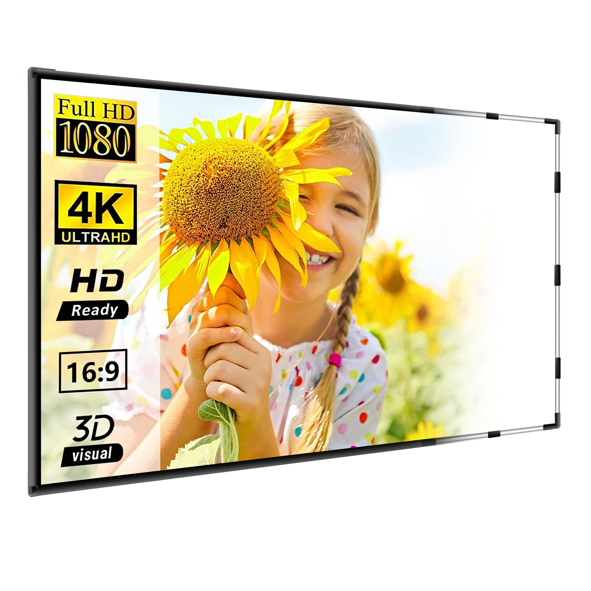 HOIN 120 inch Protable Outdoor Projector Screen 4K 169 HD Foldable Movies Screen with Frame