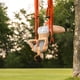 thumbnail image 3 of Hamaca de fitness para yoga - Hamaca monocromática naranja vibrante + Cuerda de crisantemo + Bandeja colgante Adepaton 220157-2, 3 of 7
