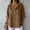 Coffee, variant on YHAJDS Women's T-Shirts Solid Color V Neck 3/4 Sleeve Relaxed Fit Casual Everyday Top