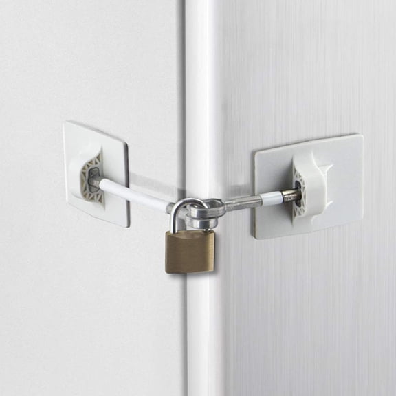 Computer Security Products Refrigerator Lock Fridge Freezer Security White with Padlock