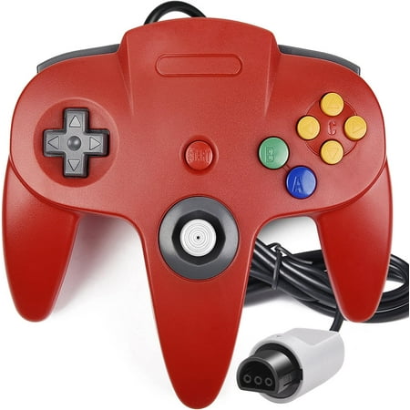 TekDeals For Nintendo 64 N64 Controller Video Game Console Gamepad Joystick Joypad Wired, Red