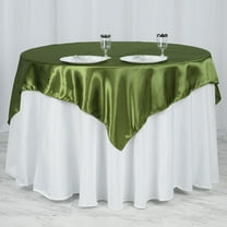 Efavormart Pack of 5 | 60" SATIN Square Tablecloth Overlay For Wedding Catering Party Table Top Decorations MOSS / WILLOW