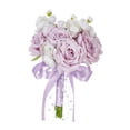 thumbnail image 3 of Ramo de novia para lanzar perfecl flores artificiales Púrpura claro, 3 of 8