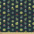 thumbnail image 2 of Ambesonne Garden Fabric by the Yard Upholstery, Flowering Cactus Plants Art, 3 Yards, Indigo Multicolor, 2 of 5