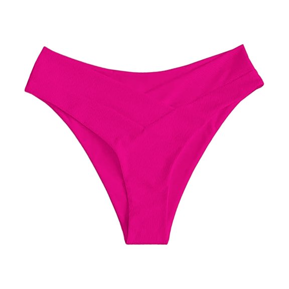 JIAYUE Womens Bikini Briefs Solid Color Summer Swimwear Comfortable Leisure Bathing Suit Elastic Waistband Beach Pool Swim Bottoms