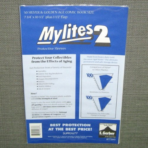 Mylites 2 Mil Comic Book Silver Golden Age Size 7 3 4 X 10 1 2 Plus 1 1 2 Flap Pack Of 50 Walmart Com Walmart Com