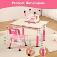 thumbnail image 6 of TROPOW Desk Chair,Kids Table and Chairs Set, Height Adjustable Desk With 4 Seats for Ages 2-10,Arts & Crafts Table,Graffiti Desktop, Non-Slip Legs, Max 300lbs, Children Multi-Activity Table,Pink, 6 of 8