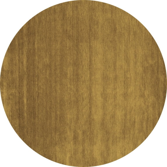 Ahgly Company Indoor Round Abstract Brown Contemporary Area Rugs, 8' Round