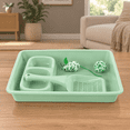 thumbnail image 2 of Green Small Kitten Starter Kit Litter Box Set with Feeding Bowl, Scoop and Toys, 2 of 9