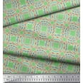 thumbnail image 2 of Soimoi Green polyester Crepe Fabric Mandala Geometric Print Sewing Fabric Yard 42 Inch Wide, 2 of 5