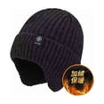 thumbnail image 3 of Unisex Fleece-Lined Winter Beanie with Earflaps, Elastic Knitted Hat + Neck Warmer Two-Piece Set for Cold Weather, 3 of 9