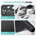thumbnail image 2 of Japanese Style Desk Mouse Mat Large Minimalist Pad Non-Slip Base 35.4x15.7" Black and White Waves, 2 of 7