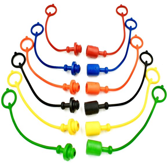 HD Switch -12 Pack - Ensemble de Capuchon Anti-Poussière et Bouchon Hydraulique Codé Six Couleurs 1/2 Pouces Compatible avec John Deere AW-28043 AW28043 LVA10908 LVA13231 AR94522 Fasse W42410 W42411 W42412 W42413 W42414 W42415 W42416 W42417