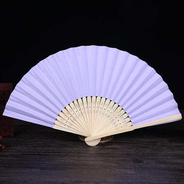 Abanico plegable en blanco de 7 pulgadas, abanico de papel para pintar para niños, abanico de color blanco, materiales creativos hechos a mano para bricolaje en jardín de infantes