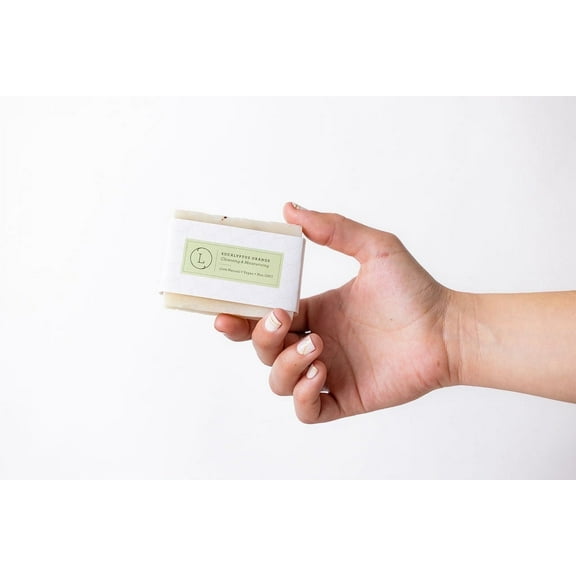 Lizush - 2 X Eucalyptus Natural Handmade Soap Bar, Fresh Cold Process Soap