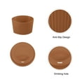 thumbnail image 3 of Uxcell 1Set 3.54" Silicone Cup Lid with Sleeve, Spill-proof Lid for Coffee, Brown, 3 of 6
