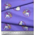 thumbnail image 3 of Soimoi Rayon Fabric Wreath,Snowman,Reindeer Animal Print Sewing Fabric Yard 56 Inch Wide, 3 of 3