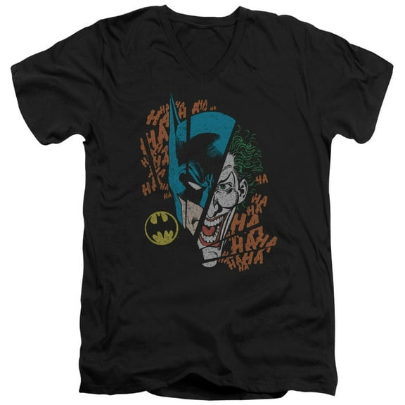 DC Comics Broken Visage S/S Adult V-Neck T-Shirt Black