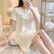 thumbnail image 1 of Camisones de algodón con lazo para mujer, ropa de dormir de seda lechosa, vestido de dormir estampado, ropa de casa, pijama 2024, 1 of 5