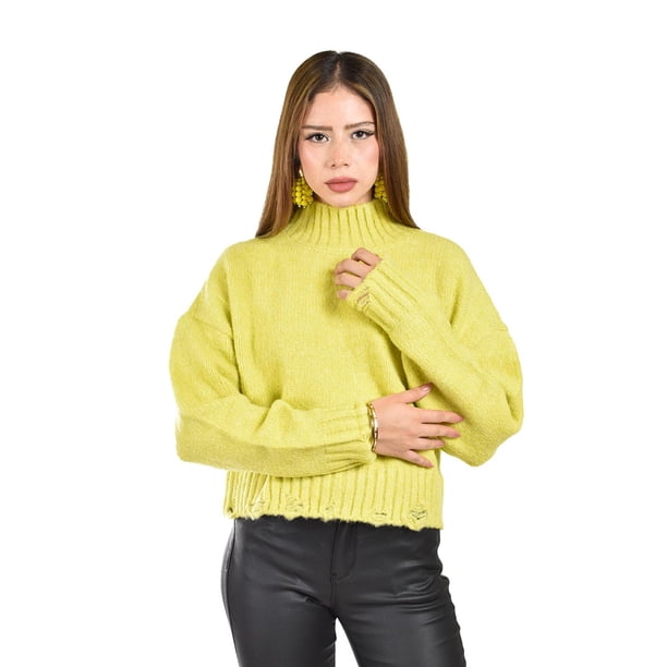 Sueter de cuello alto Roman Fashion /Juvenil, 12698 (Lima) verde claro M