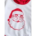 thumbnail image 5 of Bagilaanoe Newborn Baby Girl Boy Christmas Hooded Romper Sweatshirt Long Sleeve Bodysuit Letter/Stripe/Santa Claus Print Pullover 3M 6M 12M 18M Infant Casual Tee Tops, 5 of 8