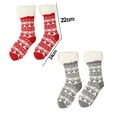 thumbnail image 2 of Calcetines tipo pantuflas, 2 pares de calcetines de piso antideslizantes de tubo largo, antideslizantes ultra suaves para invierno navideño, 2 of 5