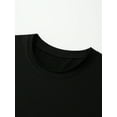 thumbnail image 4 of T-Shirt Décontracté à Slogan Imprimé Noir à Col Rond pour Fille, Été, 4 of 5