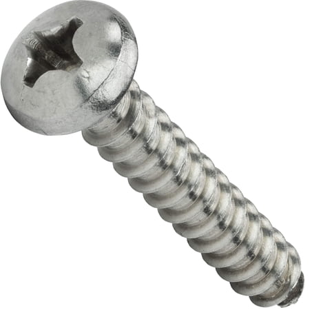 #8 x 1-1/2 Pan Head Sheet Metal Screws Stainless Steel 18-8 Full Thread Bright Finish Self-Tapping Quantity 50 By Fastenere