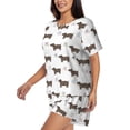 thumbnail image 2 of Bingfone Dachshund Dog Puppy Print Pajamas Sets for Women Soft Short-Sleeved Pjs with Lounge Shorts Two Piece Sleepwear, 2 of 8