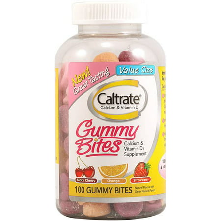 Caltrate ® Gummy Bouchées de calcium et de vitamine D3 Supplément bouteille 100 ct