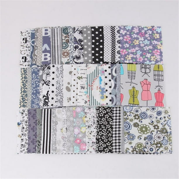 50pcs Floral Coton Tissu Bundle Couture Patchwork Tissu à la Main pour Bricolage Couture Artisanat (10 X 10cm)