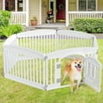 thumbnail image 2 of Demi Bonn 24" Dog Playpen 6-Panel Adjustable Folding Portable Pet Fence for Small to Medium Dogs Indoor Outdoor Use, White, 2 of 7