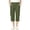 Olive Green, variant on SAWOBUUN Kids Boys Girls Cargo Capri Pants School Uniform Elastic Waist Casual Straight Leg Cropped Trousers with Side Pockets