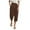 Coffee, variant on YanHoo Women's Casual Capris Elastic Waist Buttons Trouser Loose Solid Baggy Pants with Pockets