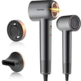 thumbnail image 1 of Wizwise - Secador de pelo iónico con boquilla de suavizado, 1500 W, 110.000 RPM, 4 temperaturas, 2 velocidades, 2 accesorios para rizos, gris, 1 of 5