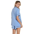 thumbnail image 3 of Eberjey Gisele - The Relaxed Short Pajama Set (Womens, Vista Blue/Java, SM), 3 of 3