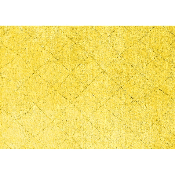 Ahgly Company Indoor Rectangle Solid Yellow Modern Area Rugs, 2' x 3'
