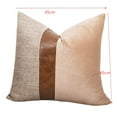 thumbnail image 3 of 1PC Velvet and PU Leather Patchwork Cushion Cover Textured Decorative Pillow Cases for Couch Bed Boho Farmhouse Style Home Decor Square Throw Pillow Covers Living Room Accent, 3 of 6