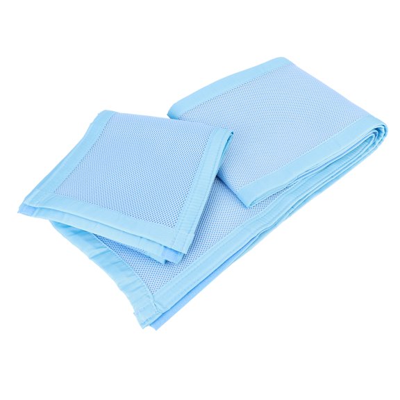 Forro de malla transpirable para cuna, Protector de parachoques para cuna infantil, accesorio para cama de seguridad para bebé, color azul