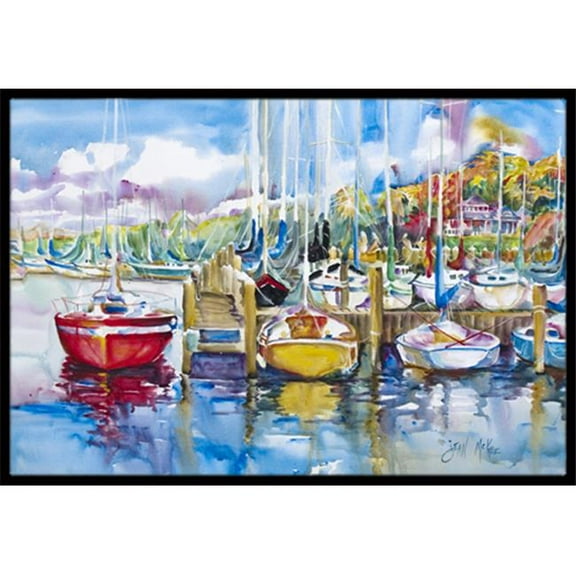 Paradise Yacht Club Sailboats Indoor & Outdoor Mat - 18 x 27 in.