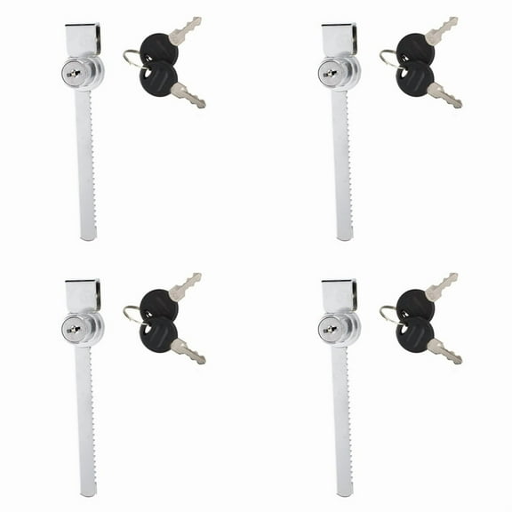 4X Glass Cabinet Terrarium Showcase Display Sliding Glass Door Lock with Key,4 x Lock 8 x Keys