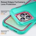 thumbnail image 6 of Allytech Rugged Case Compatible with iPhone 15 Pro Max with Hidden Kickstand, [Military Grade Drop Protection] Soft TPU Hard PC Bumper Non-Slip Shockproof Full Protective Case, Mint+Rose, 6 of 8