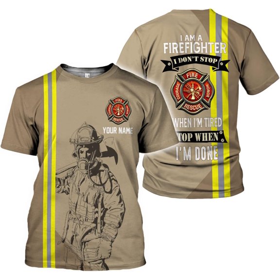 Personalized Firefighter Shirt, Fire Department Shirt, Fireman Shirt, Firefighter Shirts, Fire Rescue Tshirt (T-shirt, S)